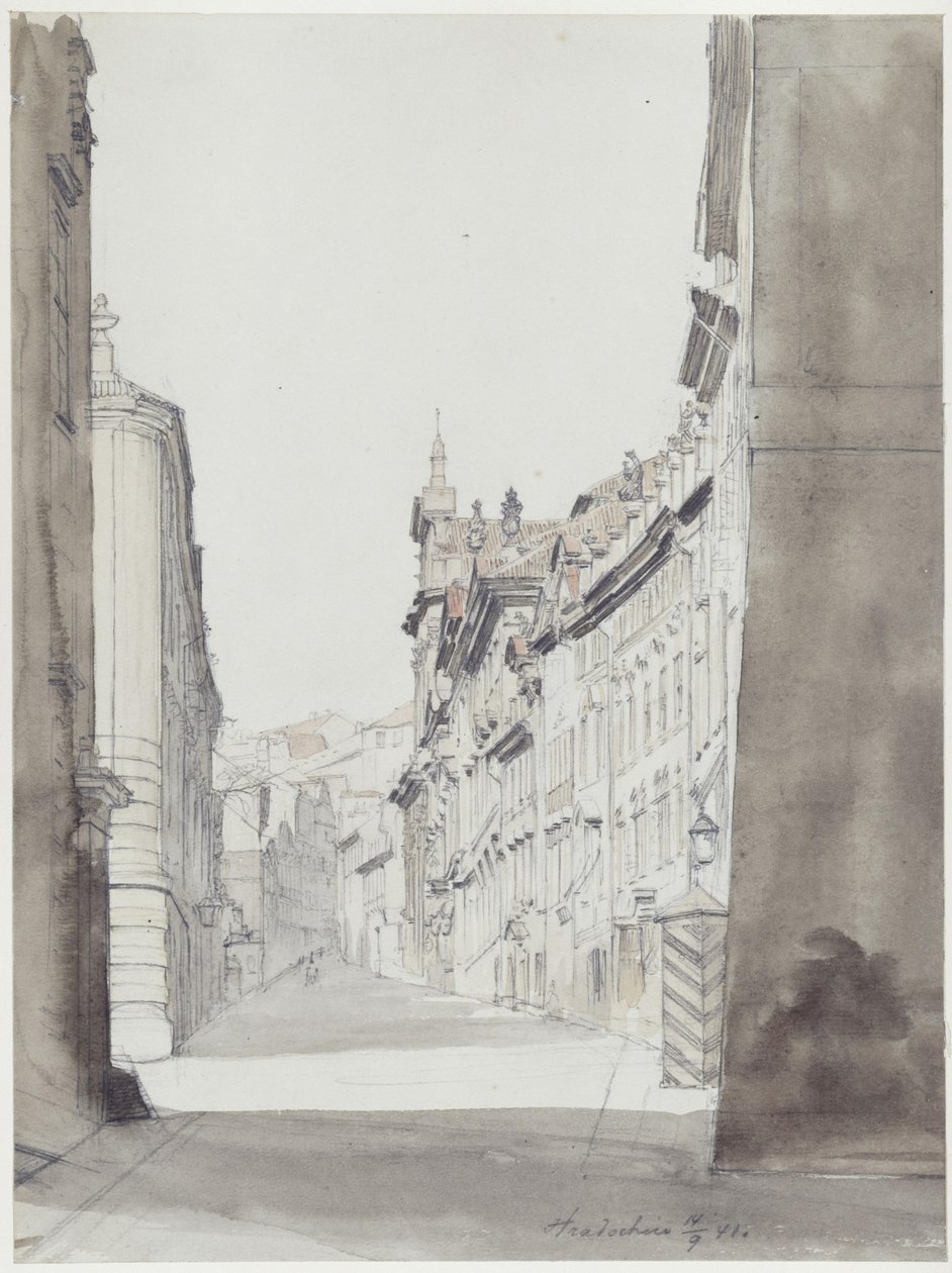 Rue à Hradčany, Prague - Eduard Gaertner