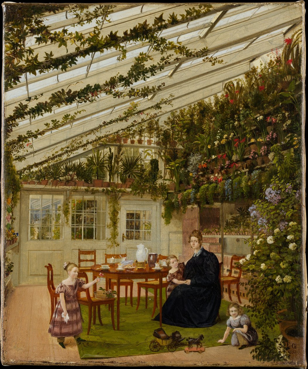 La famille de M. Westphal dans le jardin d