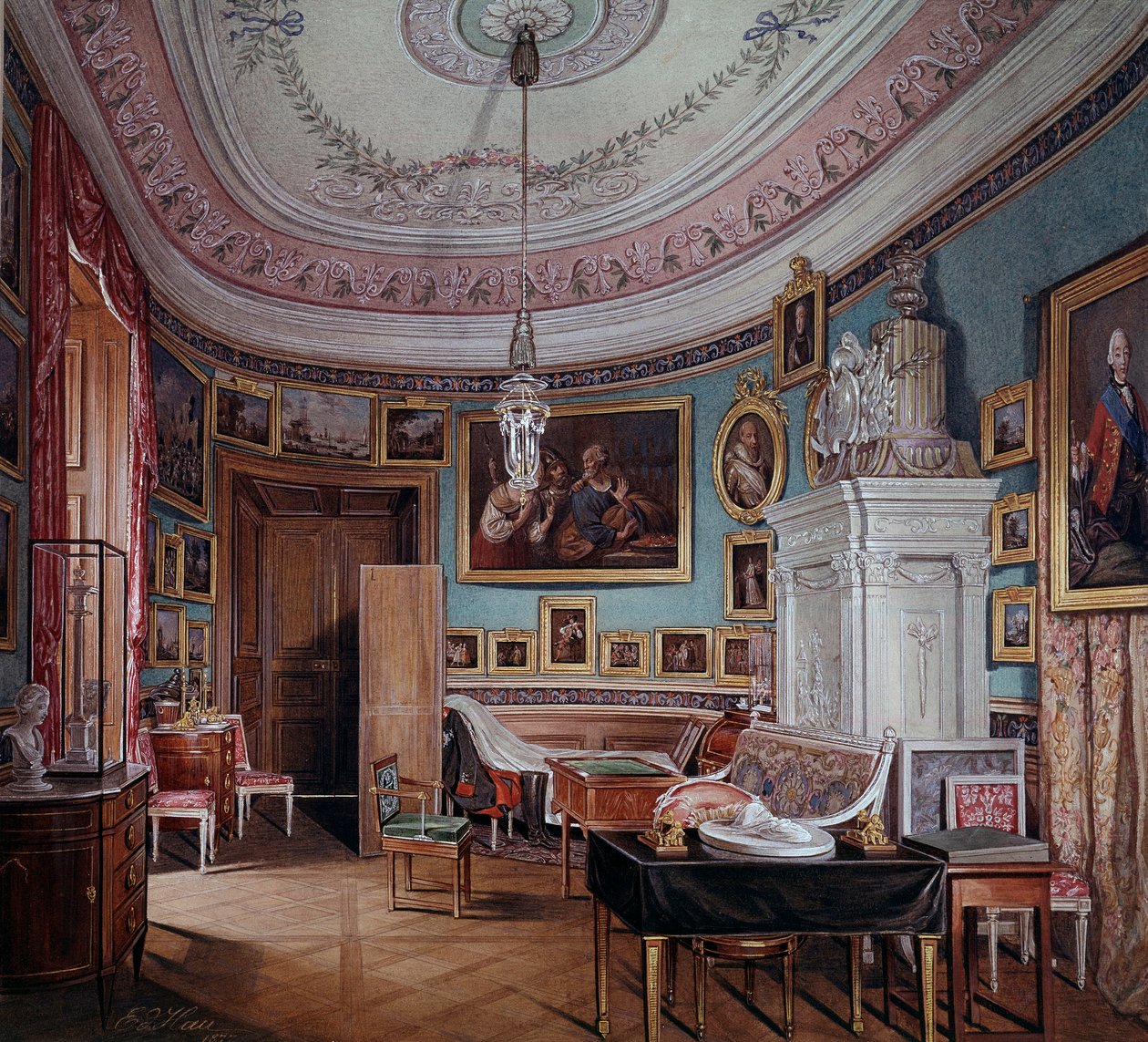 Vue de la chambre de Paul Ier (1754-1801) à Gatchina - Eduard Hau