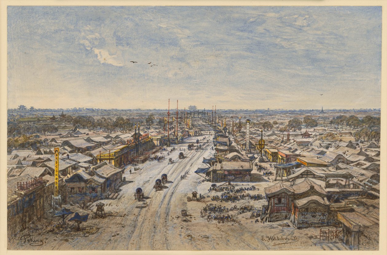 Vue de Pékin - Eduard Hildebrandt