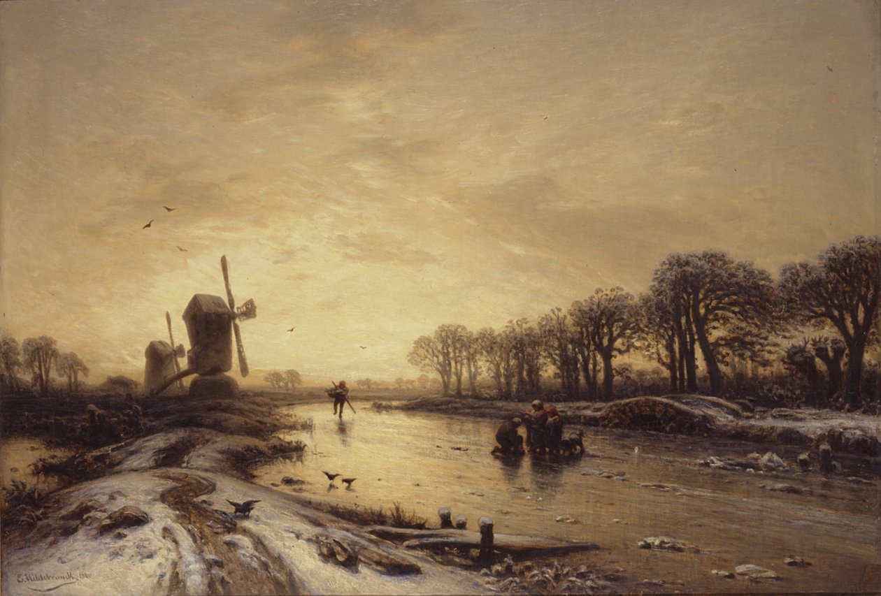 Le Spreewald en hiver - Eduard Hildebrandt