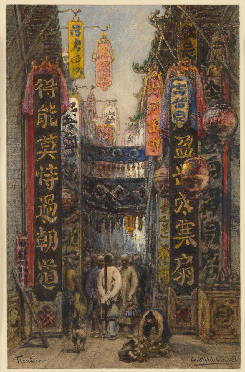 Rue à Tientsin - Eduard Hildebrandt