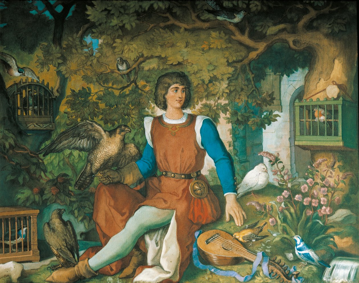 Portrait de Walther von der Vogelweide, de la saga de Tannhäuser - Eduard Ille