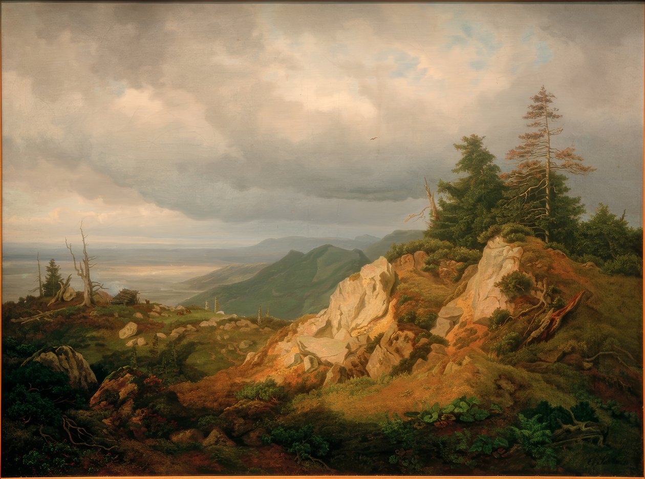 Sur la haute Kampe avec vue sur le Chiemsee - Eduard Schleich der Ältere