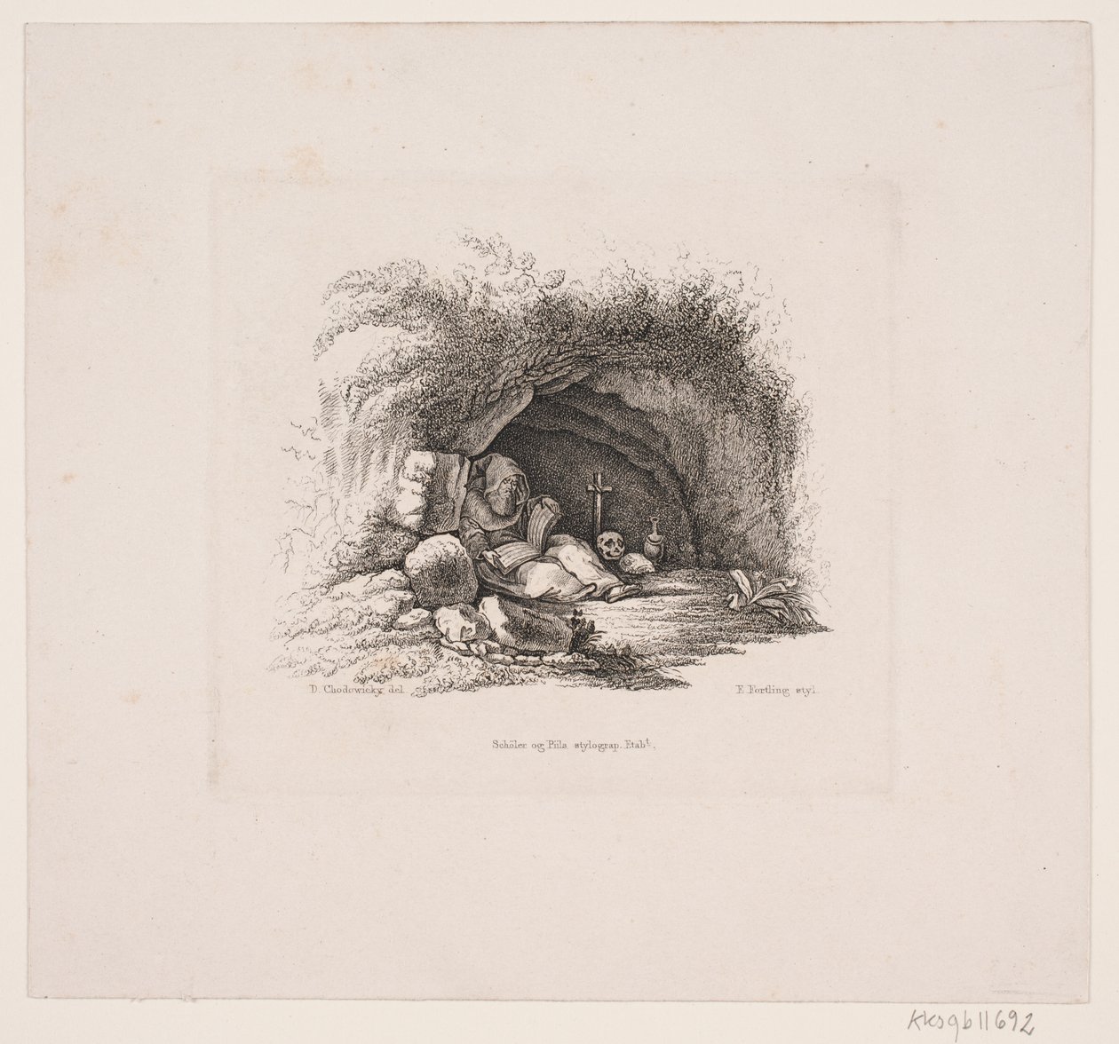 Un ermite dans sa grotte - Edvard Fortling