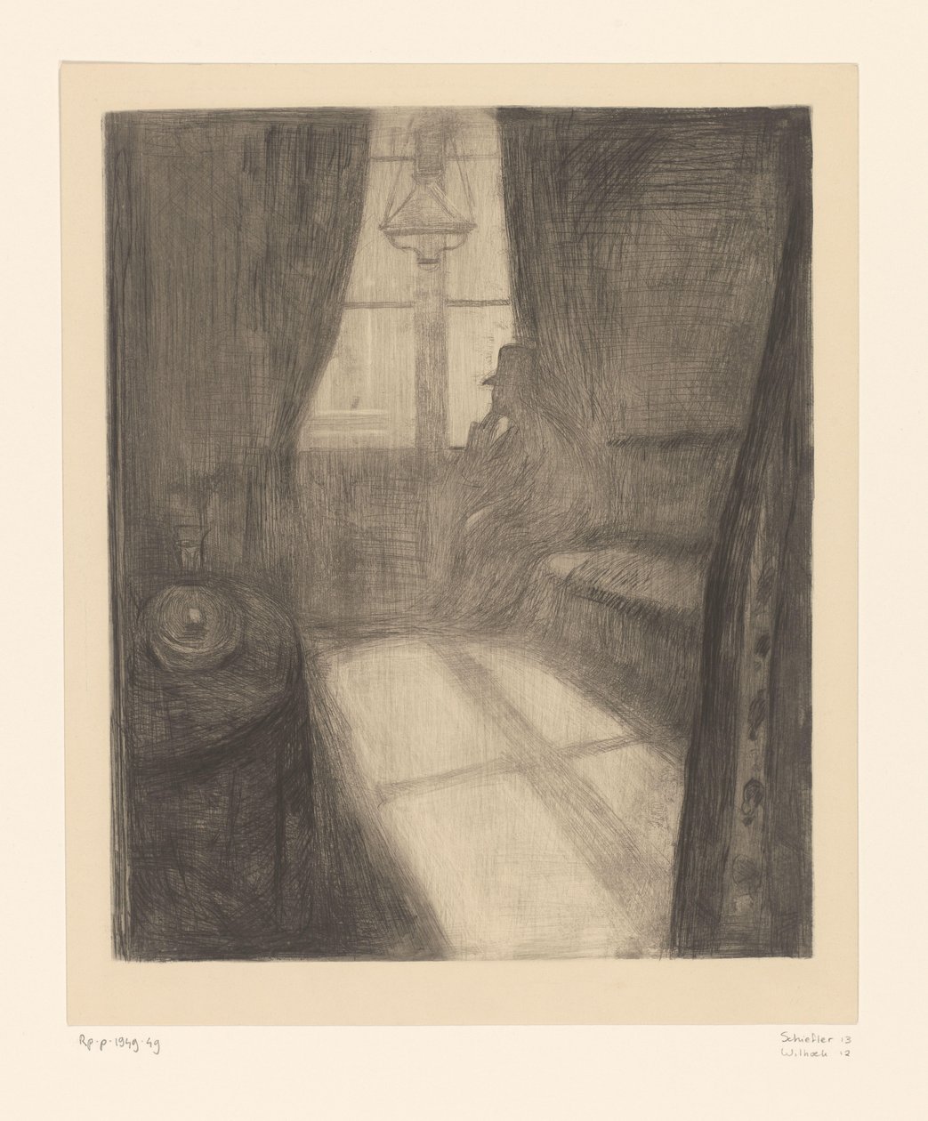 Homme dans un intérieur assis près de la fenêtre - Edvard Munch
