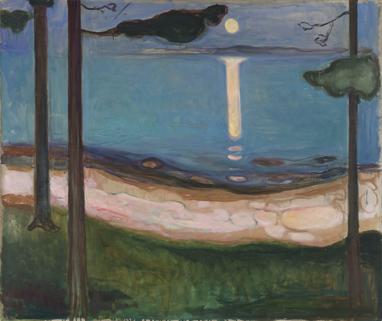 Paysage nordique au clair de lune. Peinture par Edvard Munch, 1895 - Edvard Munch