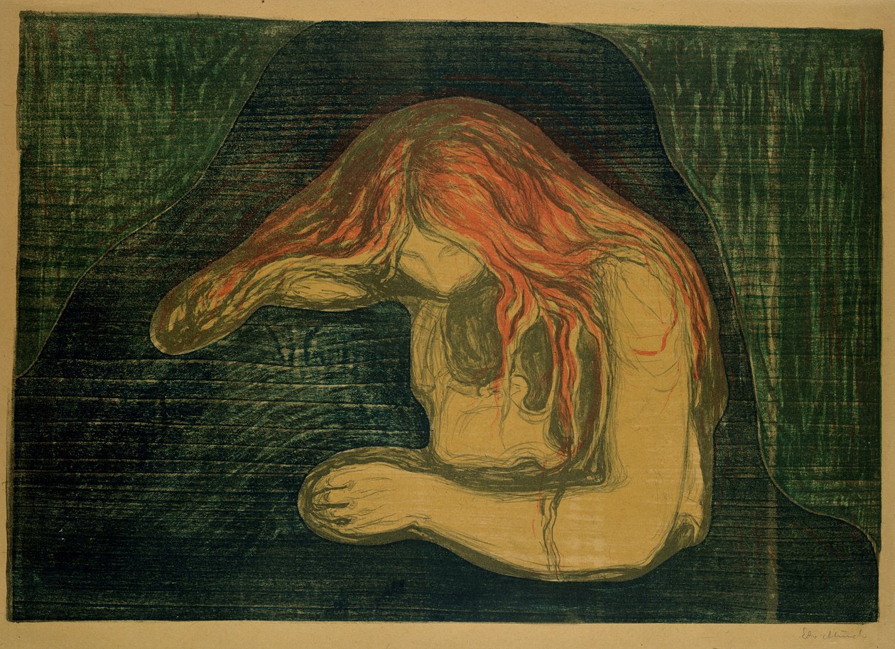 Vampire (lithographie et gravure sur bois) - Edvard Munch
