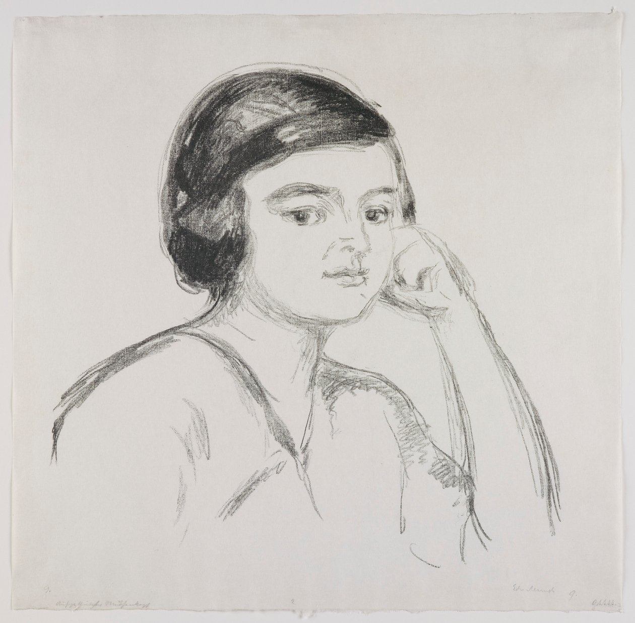 Jeune femme la main posée sur la joue - Edvard Munch