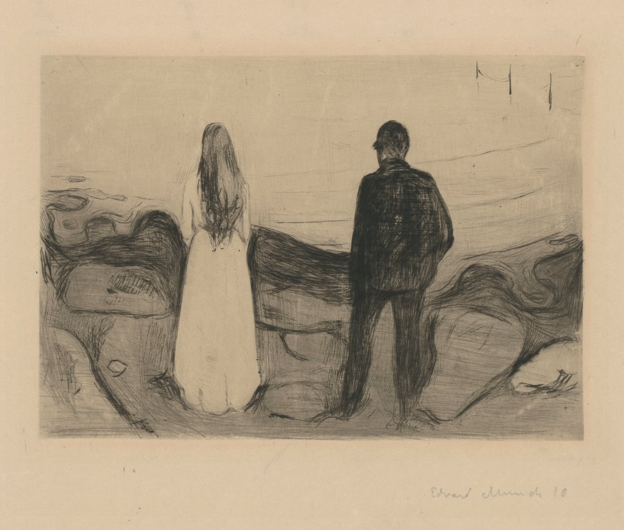 Deux êtres humains (Les solitaires) - Edvard Munch