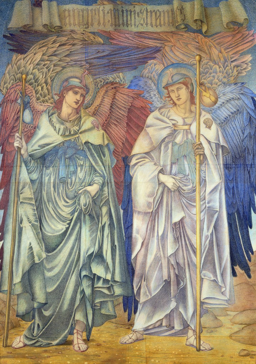 Angeli Ministrantes (conception pour une fenêtre de la cathédrale de Salisbury, également pour des tapisseries) - Edward Burne-Jones