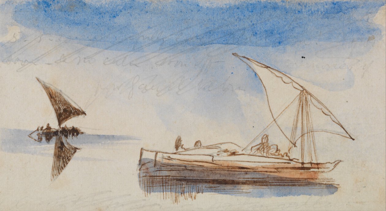 Bateaux sur le Nil - Edward Lear