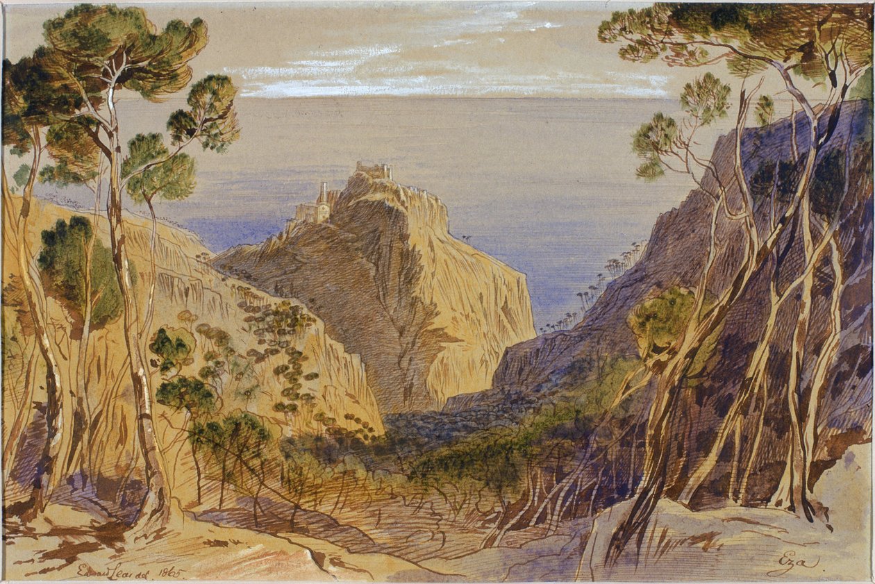 Eza, France, 1865 - Edward Lear