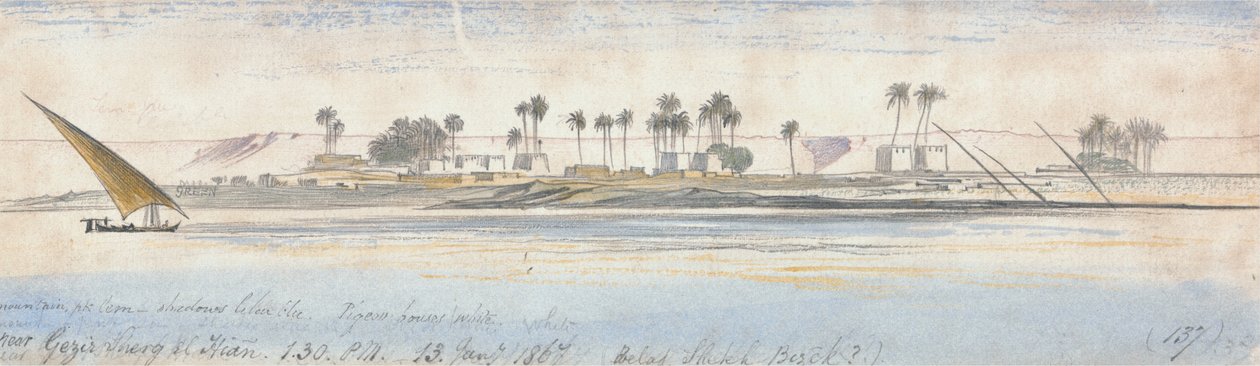 Près de Gezir Sherg el Hian - Edward Lear