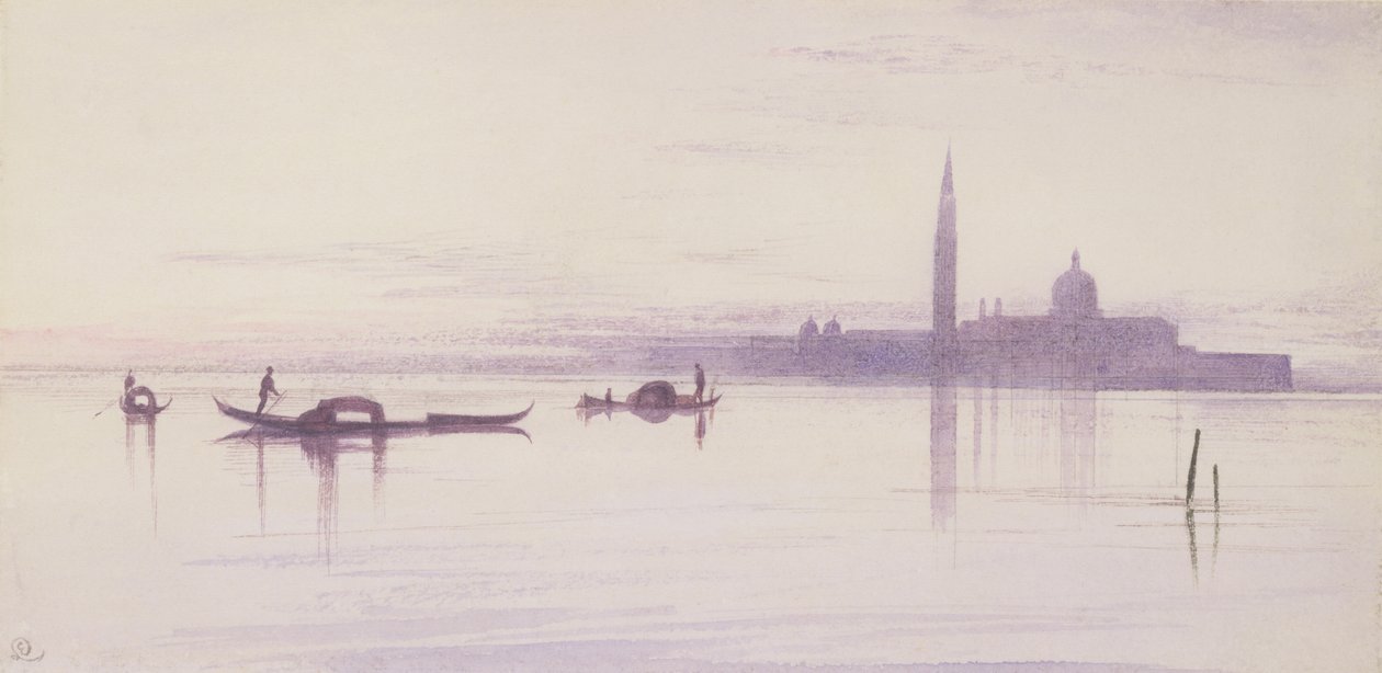 San Giorgio Maggiore depuis la lagune, Venise - Edward Lear