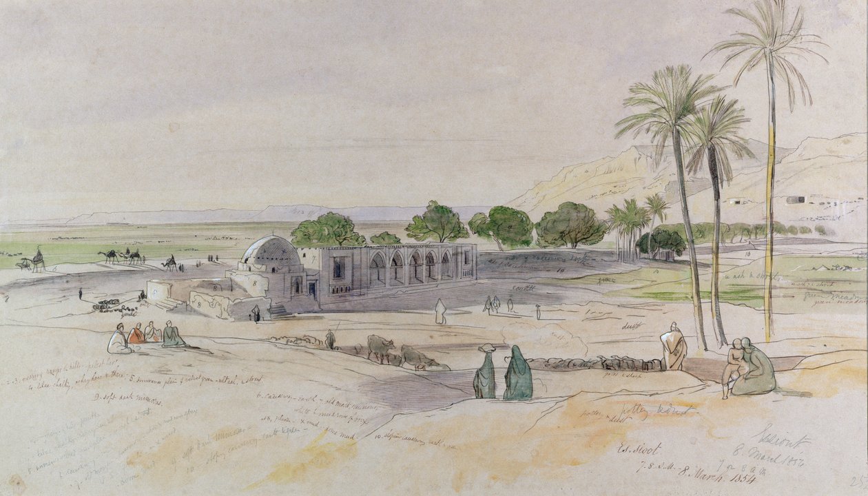Le Wadi, Es-Sioot, Égypte, 1854 - Edward Lear