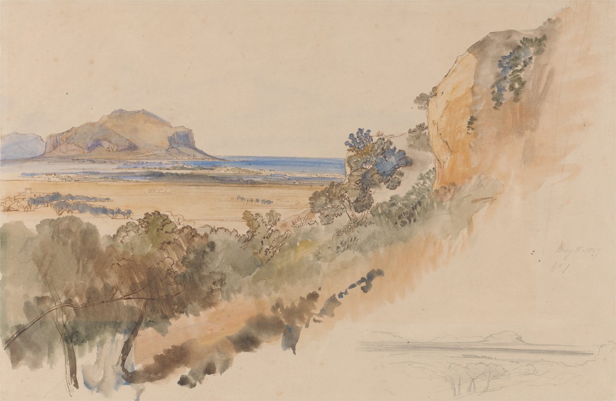 Vue près de Palerme - Edward Lear