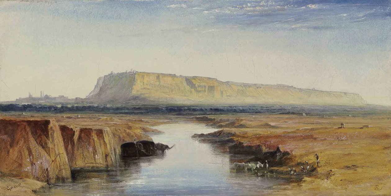 Vue de Gwalior, Inde - Edward Lear