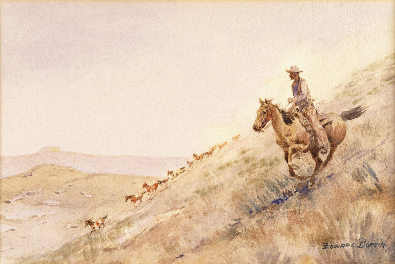 Rassemblement de chevaux - Edward Borein