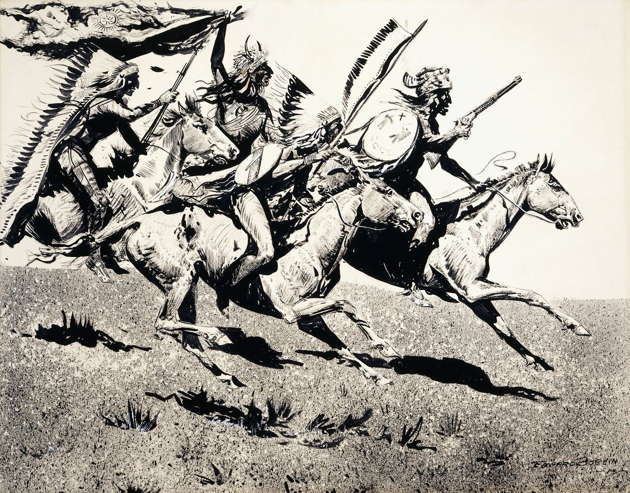 Partie de guerre en mouvement - Edward Borein