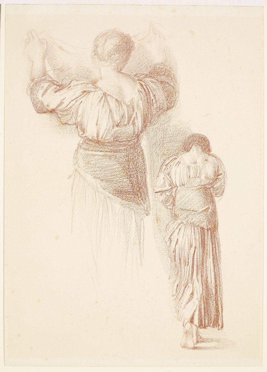 Études de draperie féminine, études de draperie féminine vues de dos - Edward Burne-Jones
