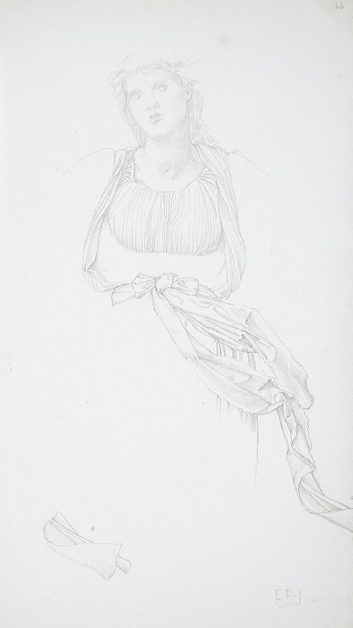Étude de torse féminin et de drapé - Edward Burne-Jones