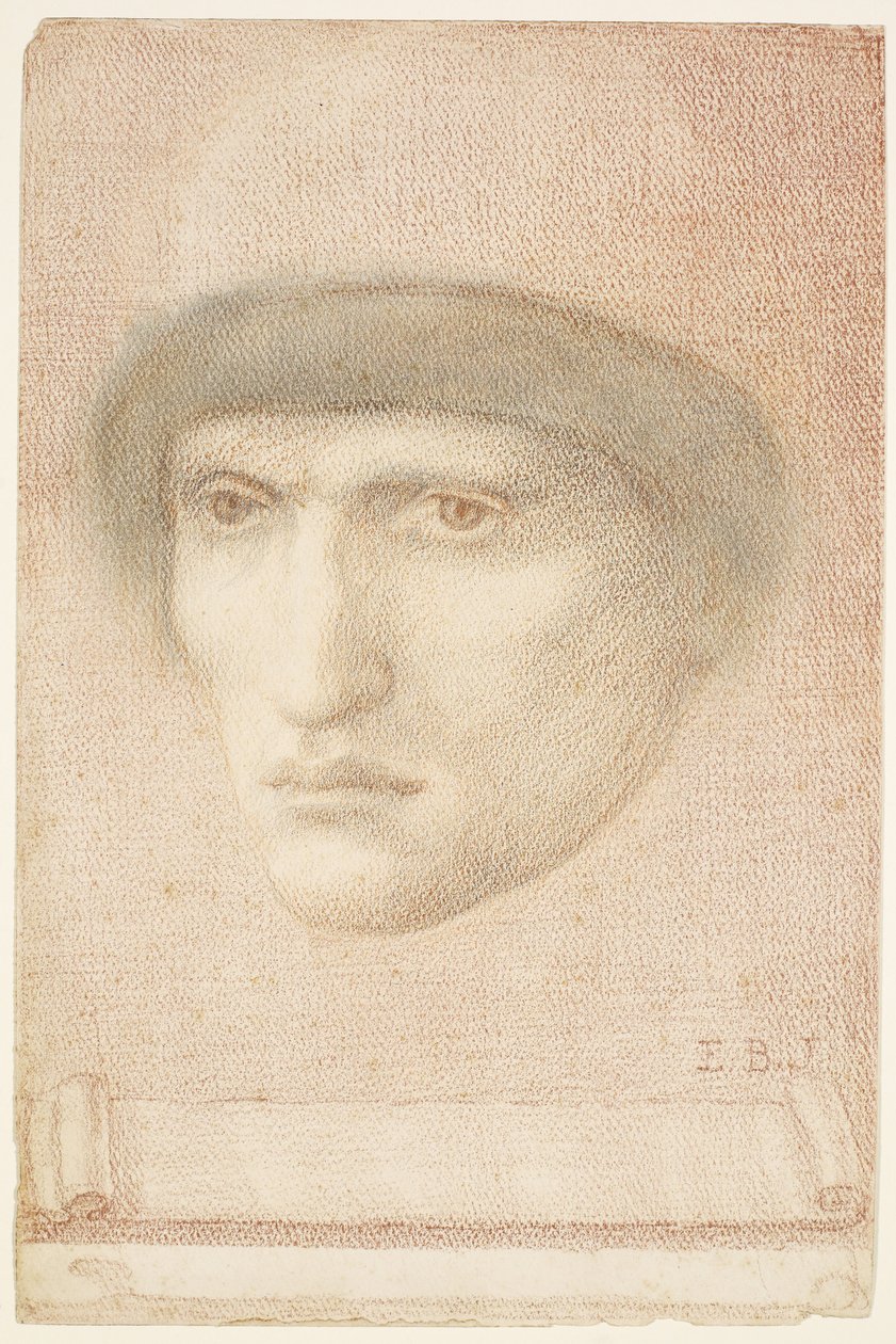 Portrait masculin - possiblement Dante ou étude pour la série Saint Georges - Edward Burne Jones