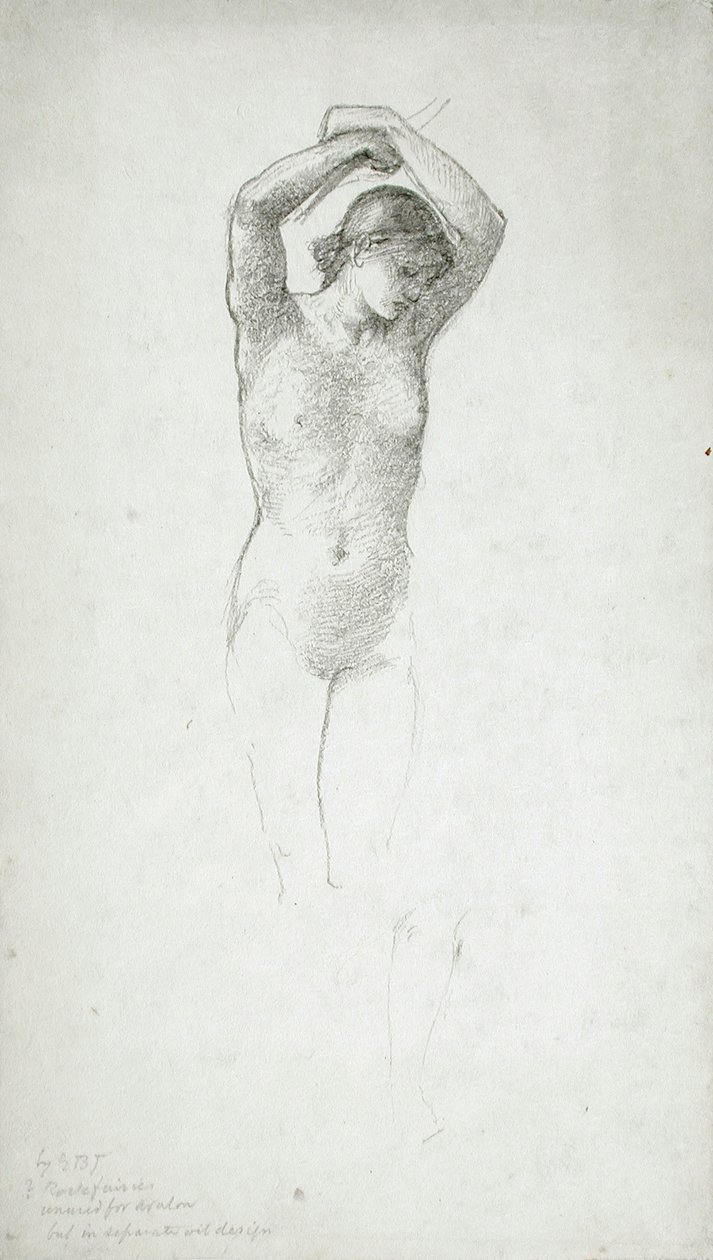 Nu féminin debout, les bras levés - Edward Burne-Jones