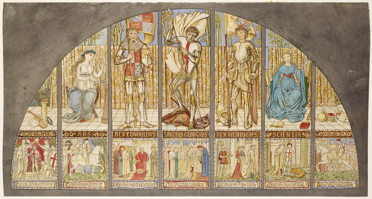 Guerres des Roses - Édouard IV, Henri VI, Saint Georges avec allégorie - Edward Burne-Jones