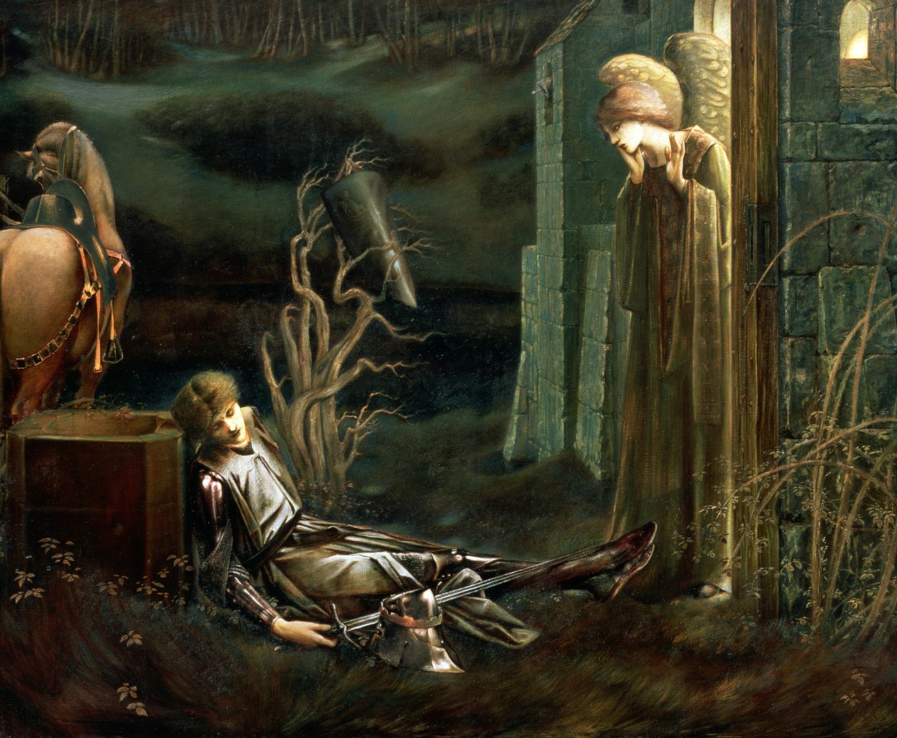 Le rêve de Sir Lancelot à la chapelle du Saint Graal, 1896 - Edward Burne Jones