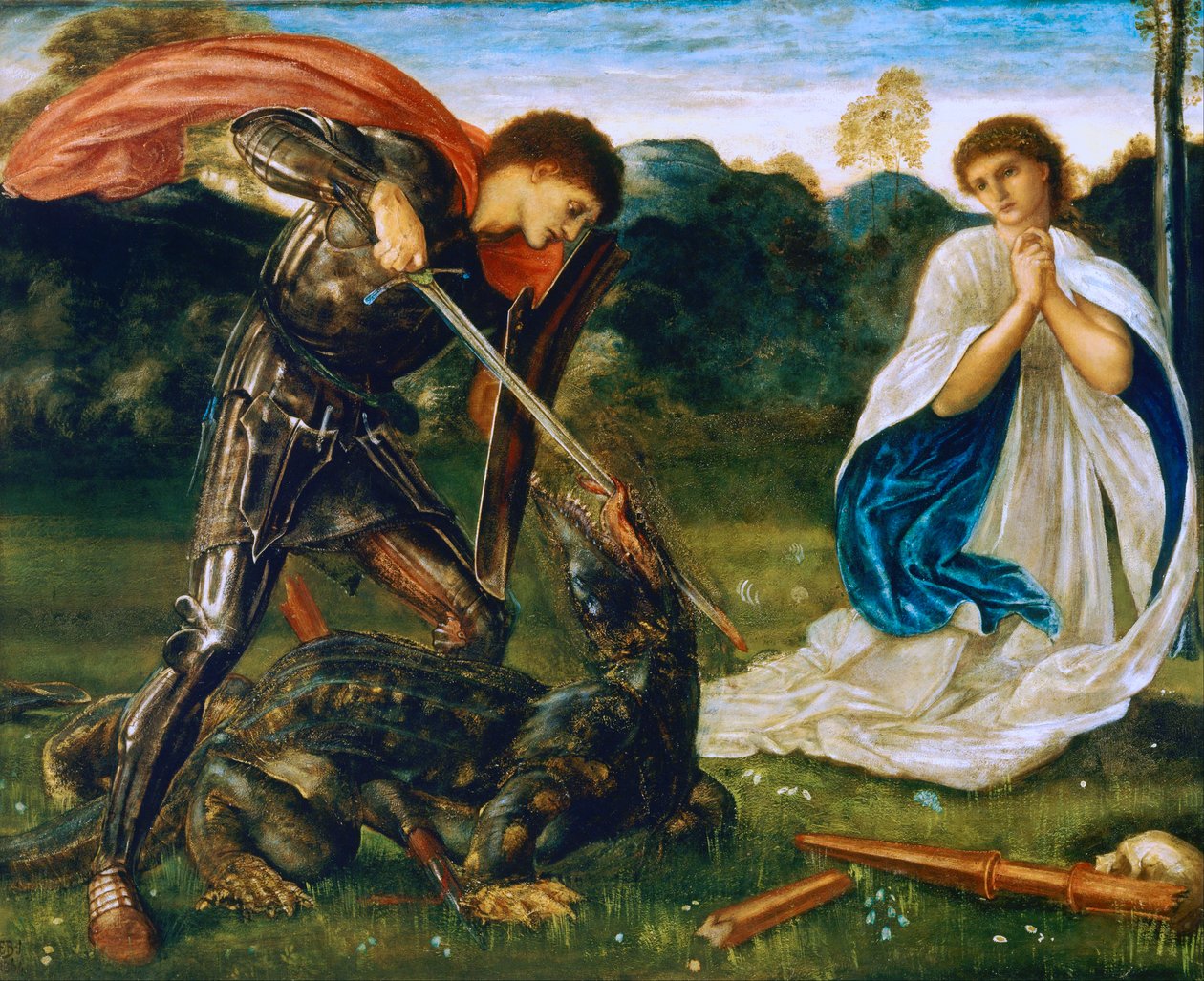 Le combat : Saint-Georges tue le dragon VI - Edward Burne Jones