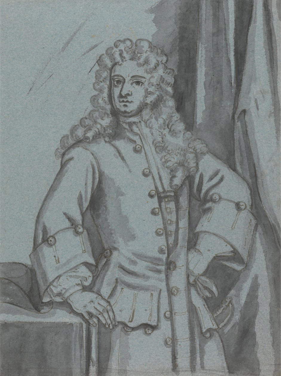 Un gentleman portant un long manteau boutonné avec de grands poignets - Edward Byng