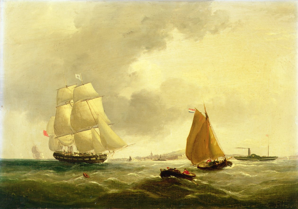 Navires au large de Ryde - Edward Calvert