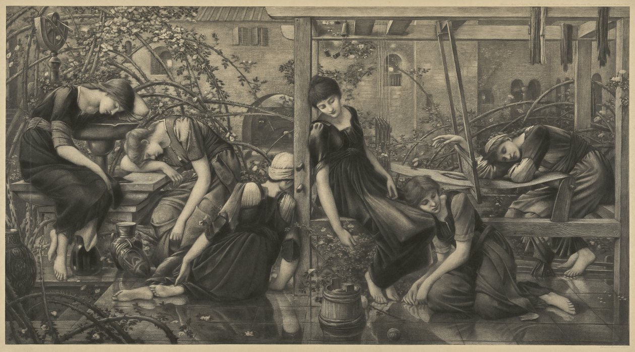 La Cour des jardins - Edward Coley Burne-Jones