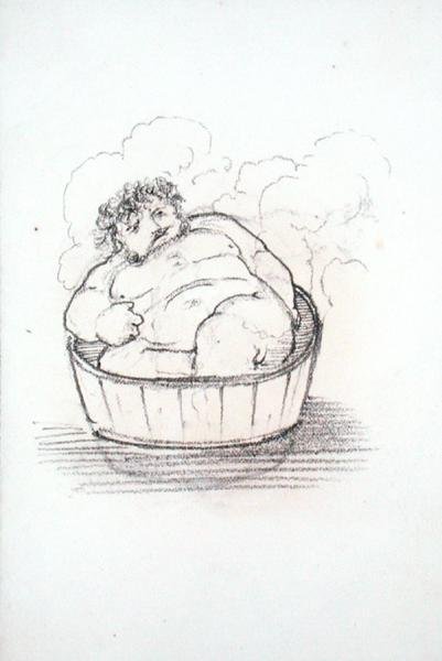 William Morris (1834-96) dans une baignoire, d