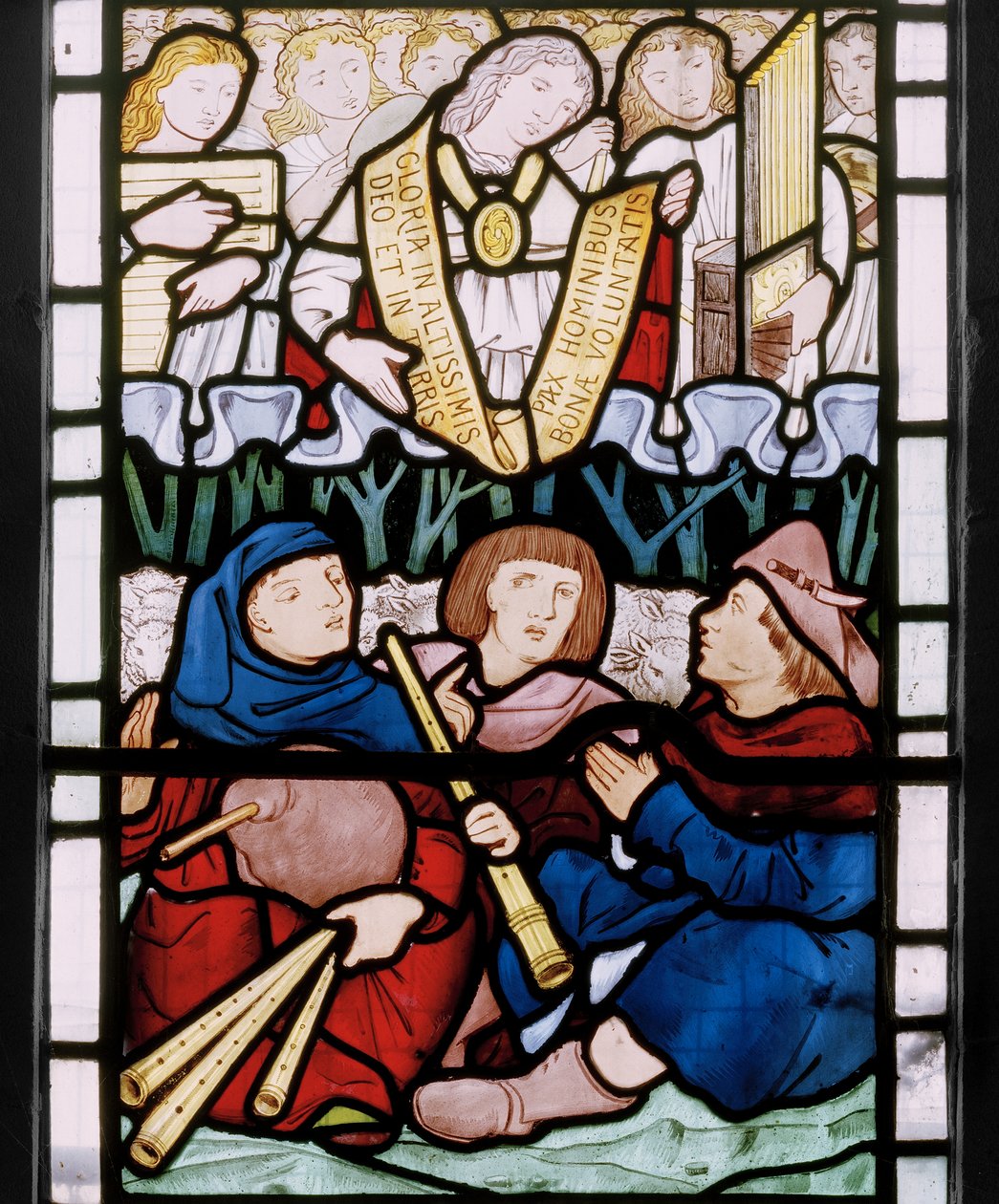 Annonciation aux bergers (prédelle de la fenêtre est) - Edward Burne-Jones