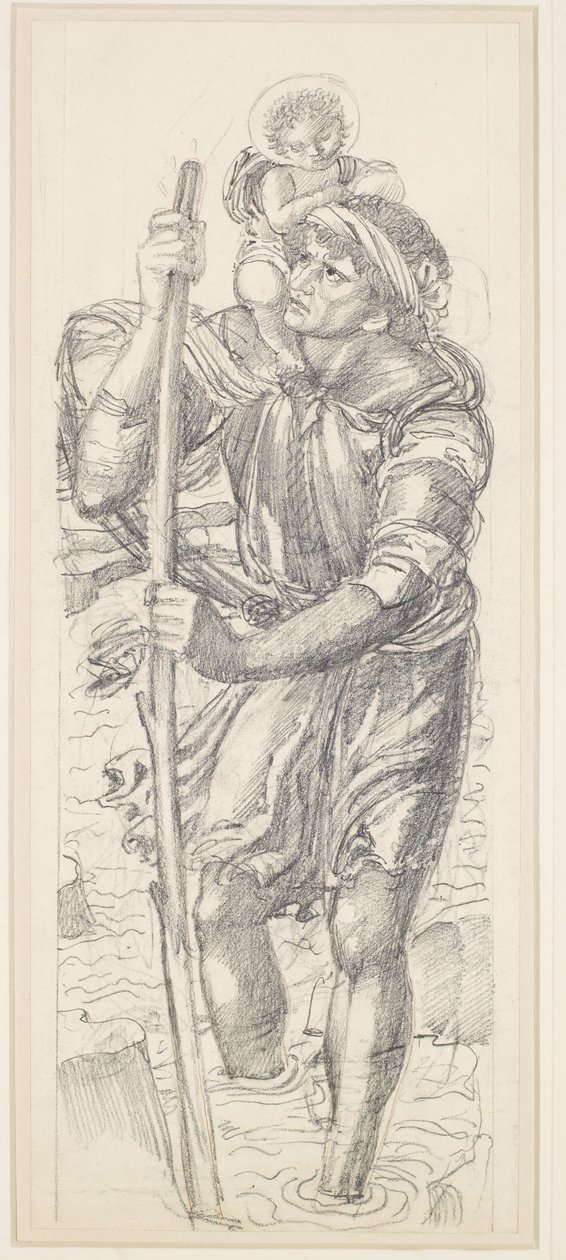 Saint Christophe et le Christ enfant - Edward Coley Burne Jones