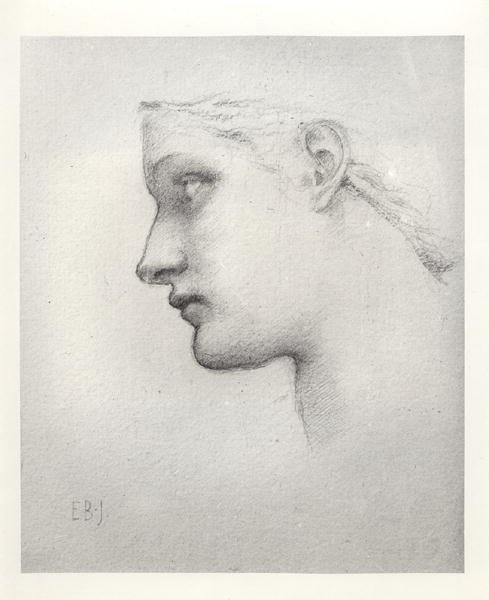 Étude variante pour la tête de la reine dans Laus Veneris - Edward Burne Jones