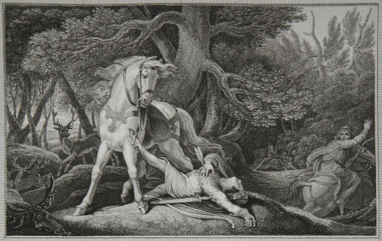 La mort de Guillaume le Roux, gravé par Neagle, illustration de 