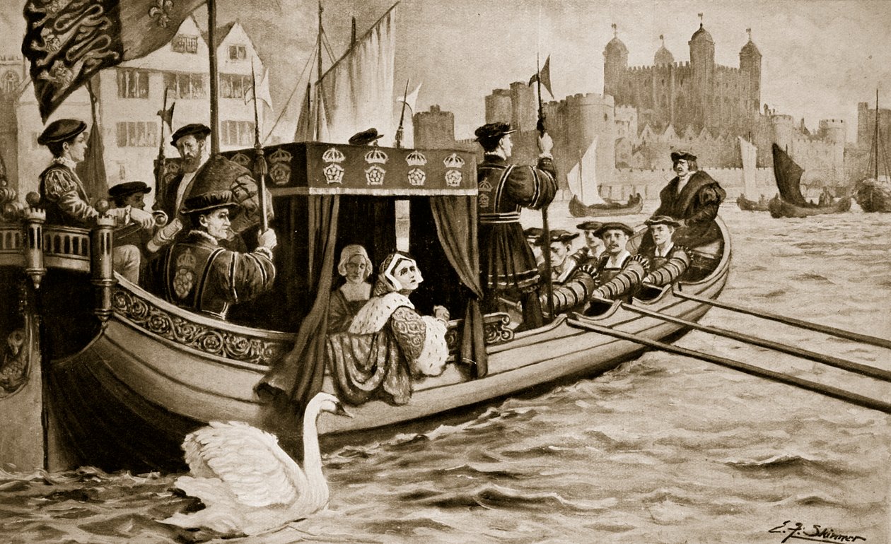 Catherine Howard est conduite à la tour, illustration de 