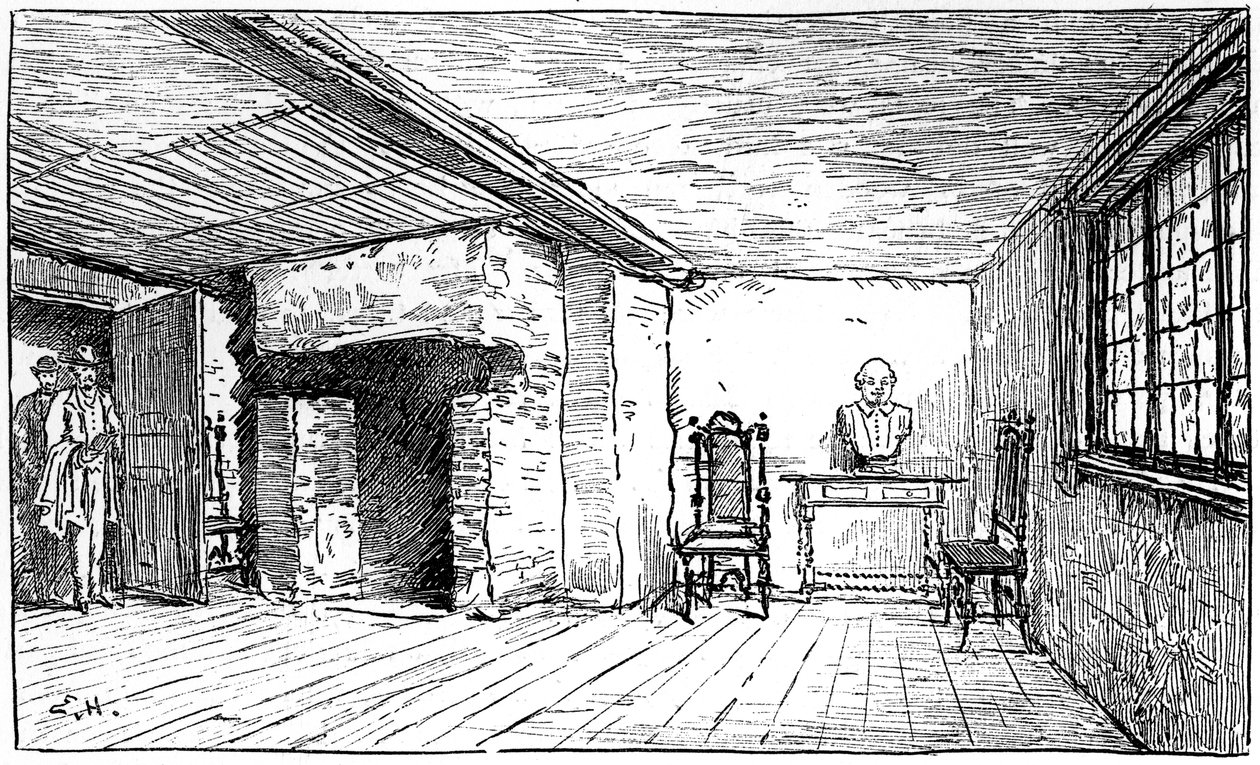 La chambre où Shakespeare est né, Stratford-upon-Avon, Warwickshire, 1885 - Edward Hull