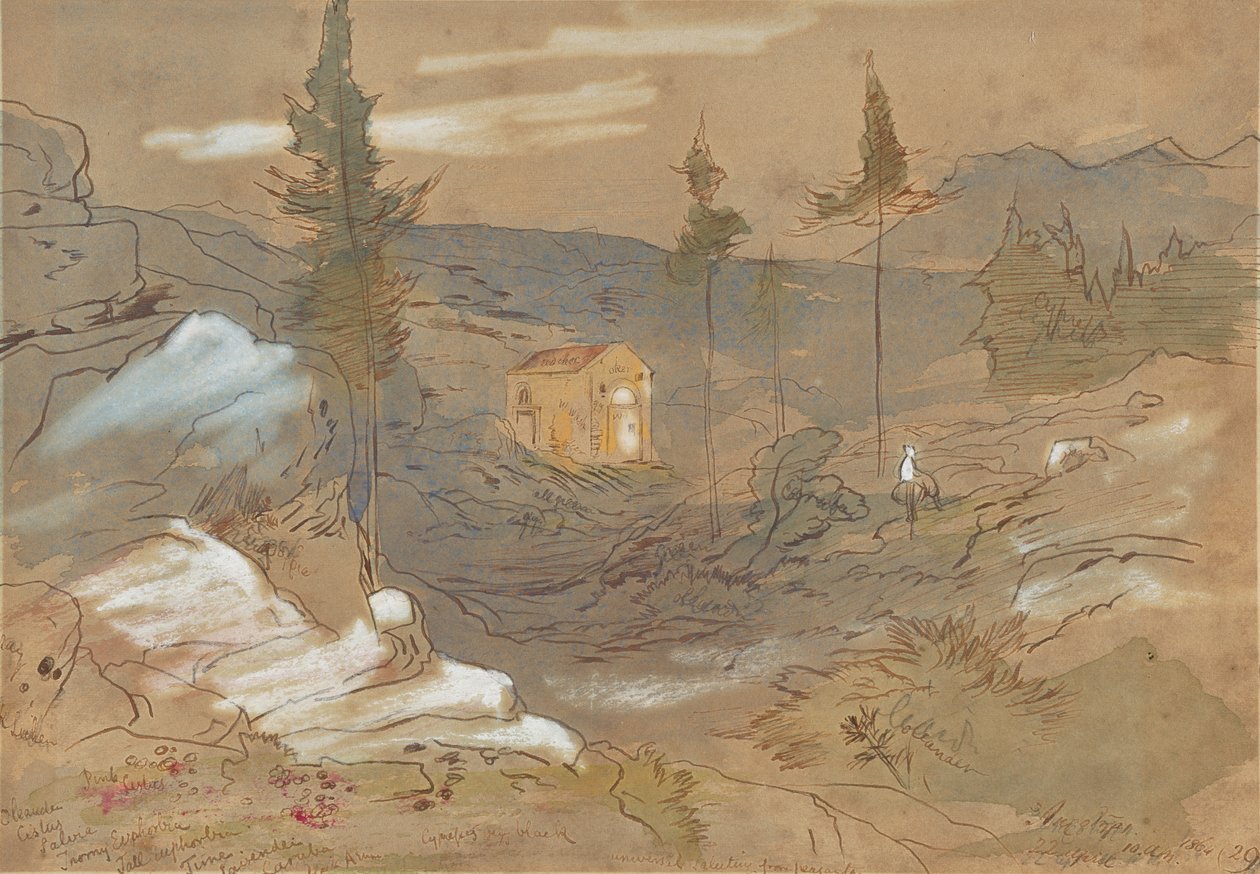 Un sanctuaire près de La Canée, en Crète, en Grèce - Edward Lear