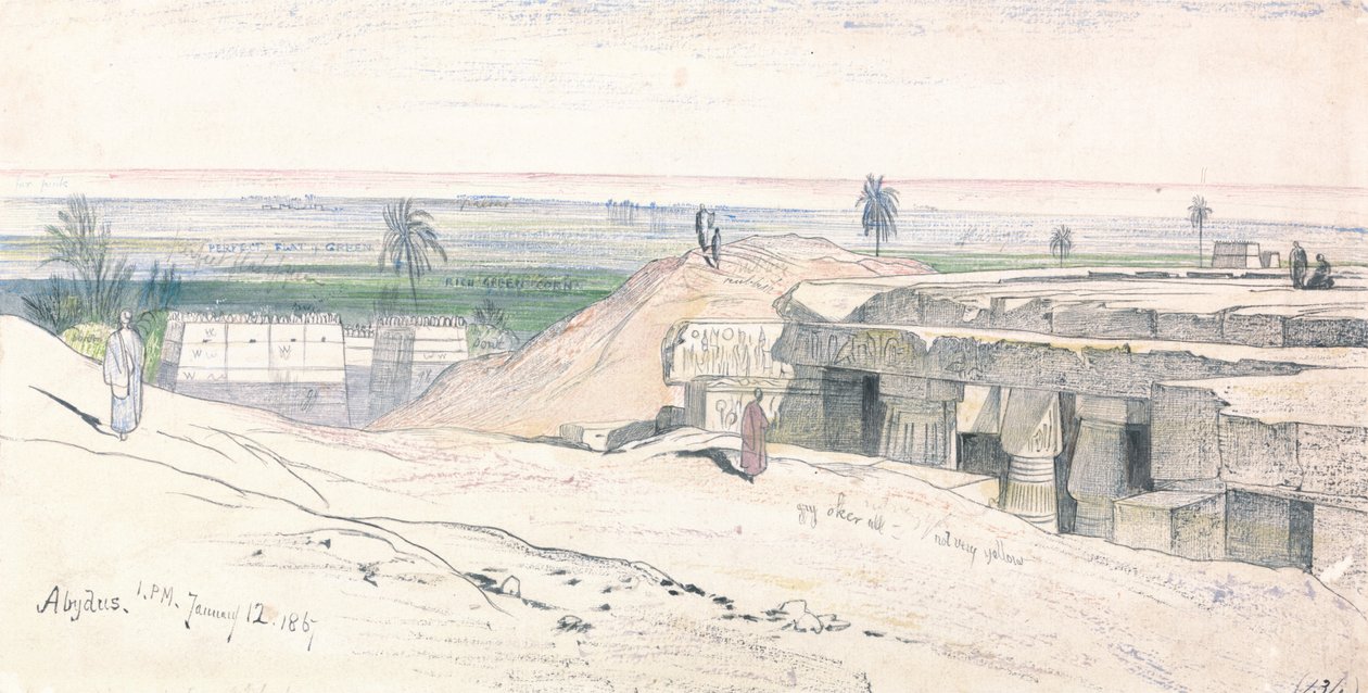 Abydos, 13 heures, 12 janvier 1867 (134) - Edward Lear