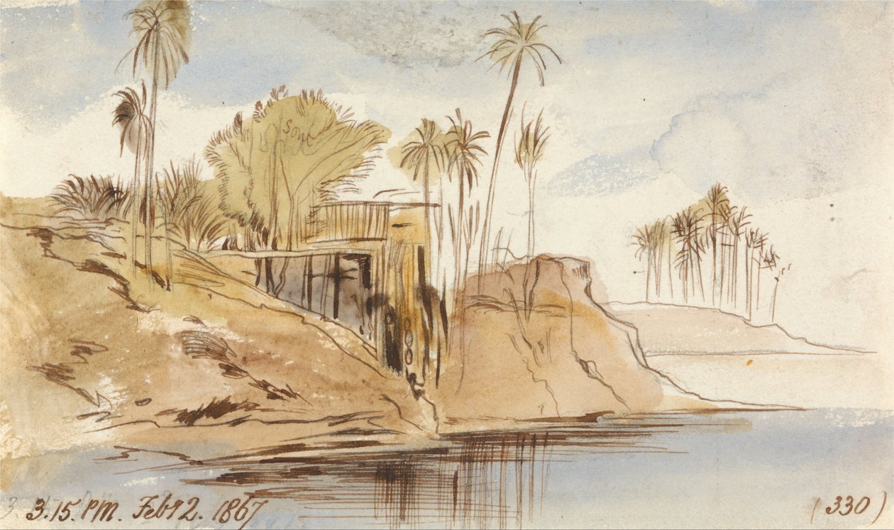 Entre Ibreem et Wady Halfeh, 15h15, 2 février 1867 (330) - Edward Lear
