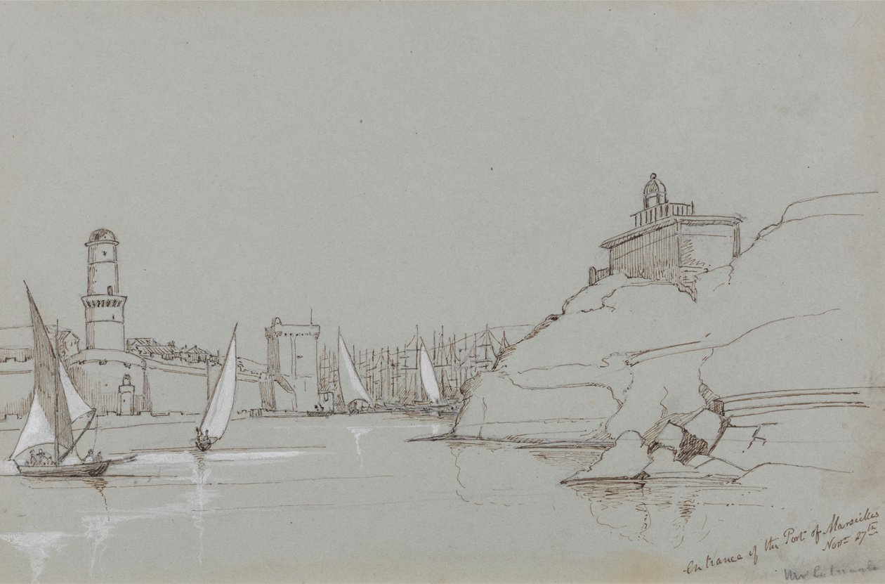 Entrée du port de Marseille - Edward Lear