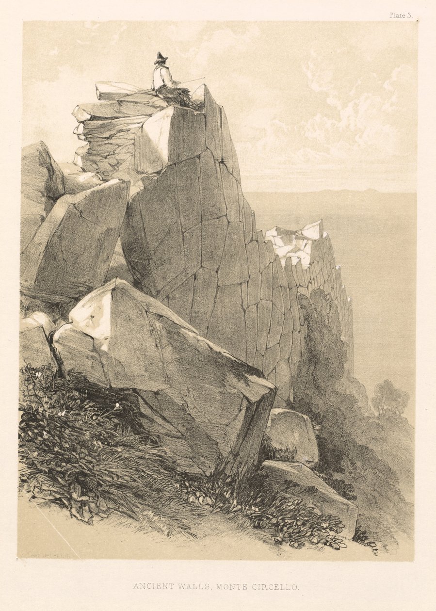Excursion illustrée en Italie (vol. II) : Murs anciens, Monte Circello - Edward Lear
