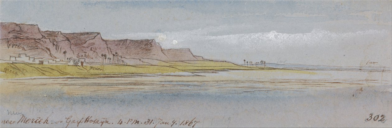 Près de Mereeh ou Garf Hossayn, 16 heures, 31 janvier 1867 (302) - Edward Lear