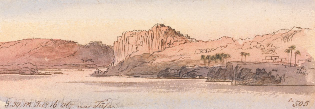 Près de Tafa, 17 h 50, 16 février 1867 (505A) - Edward Lear