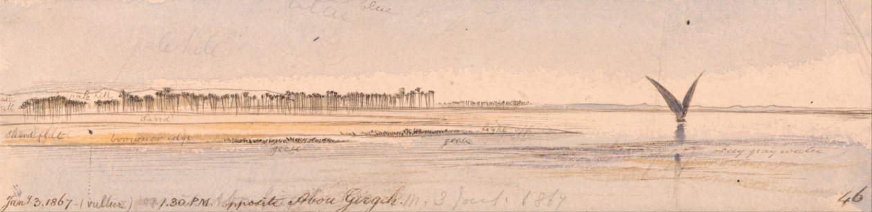 Opposé à Abu Girgeh - Edward Lear