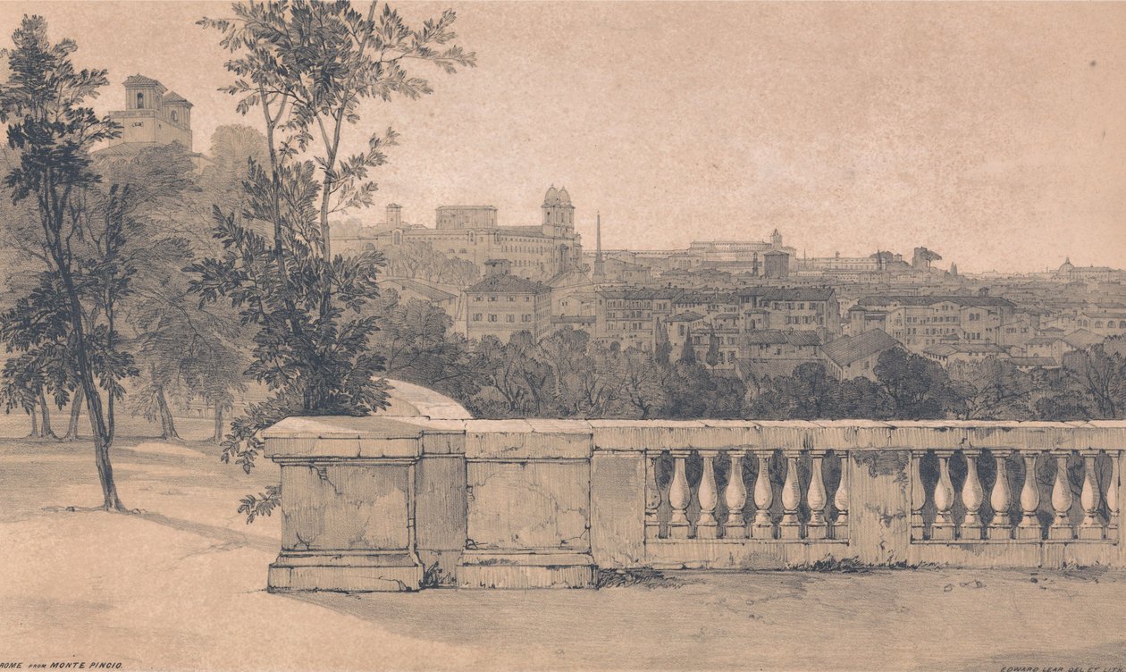 Rome vue depuis le Monte Pincio - Edward Lear